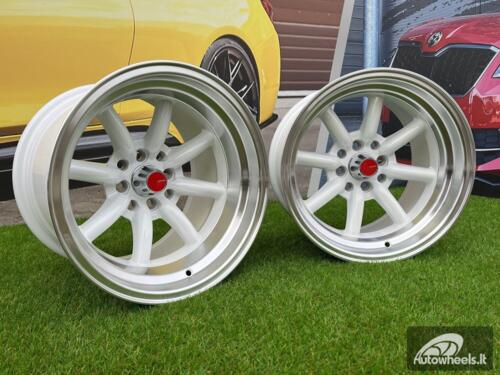 Ratlankis Watanabe Rota style 15X10.5J 4X100/4X114.3 ET -15 73.1 White with Diamond cut lip ( Mazda MX RX, VW, BMW E30, Honda, JDM cars )