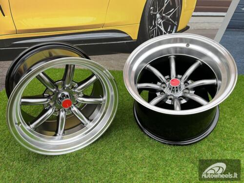 Ratlankis Watanabe Rota style 15X9J 4X100/4X114.3 ET0 73.1 Hyperblack with Diamond cut lip ( Mazda MX RX, VW, BMW E30, Honda, JDM cars )