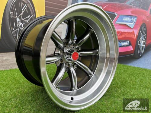 Ratlankis Watanabe Rota style 15X9J 4X100/4X114.3 ET0 73.1 Hyperblack with Diamond cut lip ( Mazda MX RX, VW, BMW E30, Honda, JDM cars )