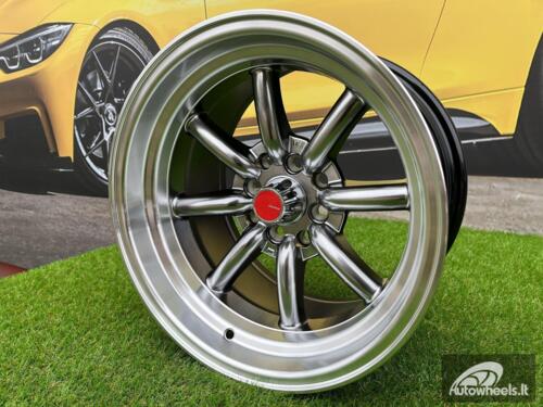 Ratlankis Watanabe Rota style 15X9J 4X100/4X114.3 ET0 73.1 Hyperblack with Diamond cut lip ( Mazda MX RX, VW, BMW E30, Honda, JDM cars )