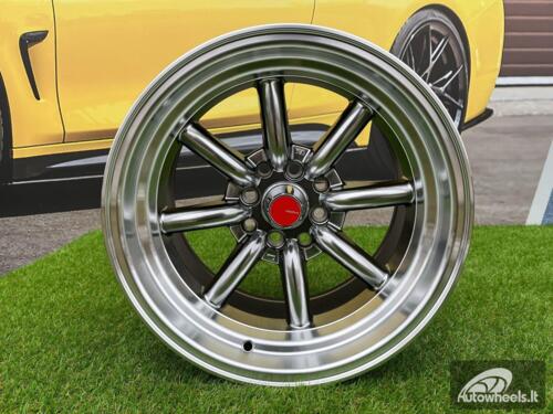 Ratlankis Watanabe Rota style 15X9J 4X100/4X114.3 ET0 73.1 Hyperblack with Diamond cut lip ( Mazda MX RX, VW, BMW E30, Honda, JDM cars )