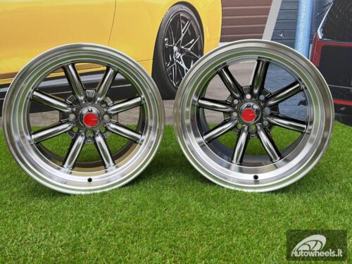 Ratlankis Watanabe Rota style 15X10.5J 4X100/4X114.3 ET -15 73.1 Hyperblack with Diamond cut lip ( Mazda MX RX, VW, BMW E30, Honda, JDM cars )