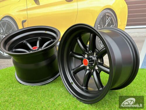 Ratlankis Watanabe Rota style 15X9J 4X100/4X114.3 ET0 73.1 Matt black ( Mazda MX RX, VW, BMW E30, Honda, JDM cars )