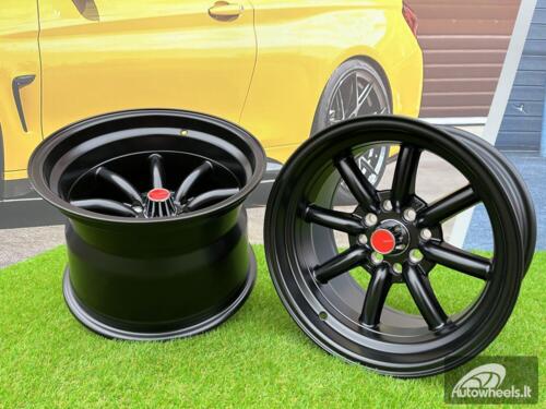 Ratlankis Watanabe Rota style 15X9J 4X100/4X114.3 ET0 73.1 Matt black ( Mazda MX RX, VW, BMW E30, Honda, JDM cars )