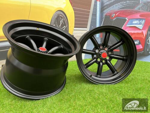 Ratlankis Watanabe Rota style 15X9J 4X100/4X114.3 ET0 73.1 Matt black ( Mazda MX RX, VW, BMW E30, Honda, JDM cars )