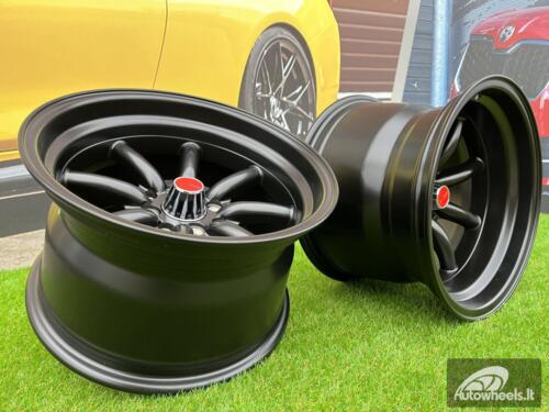 Ratlankis Watanabe Rota style 15X9J 4X100/4X114.3 ET0 73.1 Matt black ( Mazda MX RX, VW, BMW E30, Honda, JDM cars )