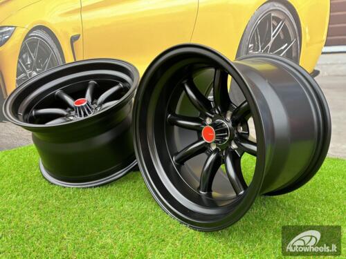 Ratlankis Watanabe Rota style 15X9J 4X100/4X114.3 ET0 73.1 Matt black ( Mazda MX RX, VW, BMW E30, Honda, JDM cars )