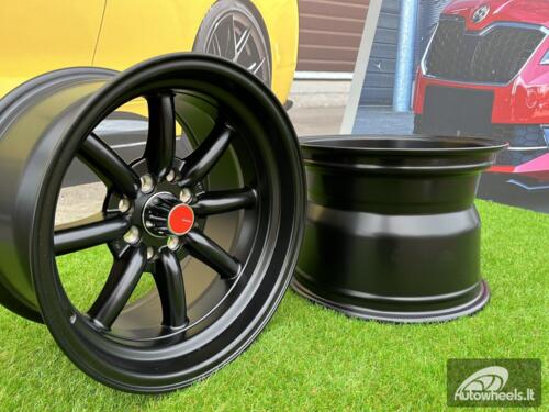 Ratlankis Watanabe Rota style 15X9J 4X100/4X114.3 ET0 73.1 Matt black ( Mazda MX RX, VW, BMW E30, Honda, JDM cars )