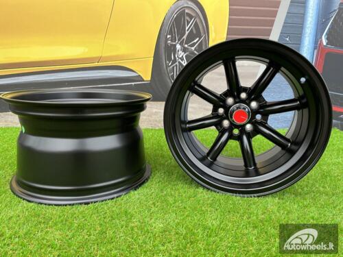 Ratlankis Watanabe Rota style 15X9J 4X100/4X114.3 ET0 73.1 Matt black ( Mazda MX RX, VW, BMW E30, Honda, JDM cars )