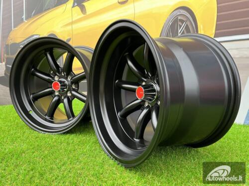 Ratlankis Watanabe Rota style 15X9J 4X100/4X114.3 ET0 73.1 Matt black ( Mazda MX RX, VW, BMW E30, Honda, JDM cars )