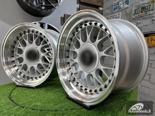 Ratlankis Laredo BBS LM style 15X8J 4X100/4X114.3 ET15 73.1 Silver with Diamond cut lip and black rivets ( BMW E30, VW Golf/Jetta, AUDI 80/Coupe/A3, Mazda MX )