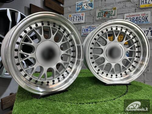 Ratlankis Laredo BBS LM style 15X8J 4X100/4X114.3 ET15 73.1 Silver with Diamond cut lip and black rivets ( BMW E30, VW Golf/Jetta, AUDI 80/Coupe/A3, Mazda MX )