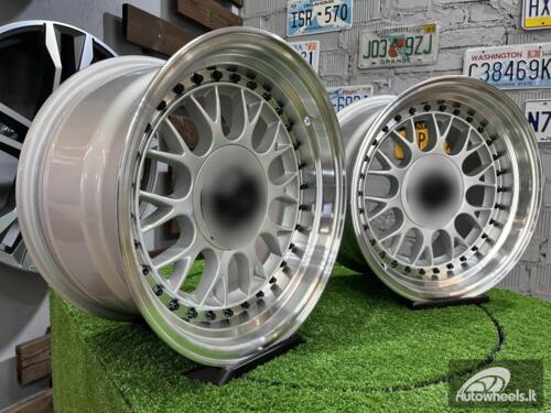 Ratlankis Laredo BBS LM style 15X8J 4X100/4X114.3 ET15 73.1 Silver with Diamond cut lip and black rivets ( BMW E30, VW Golf/Jetta, AUDI 80/Coupe/A3, Mazda MX )