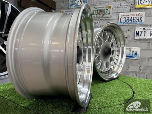 Ratlankis Laredo BBS LM style 15X8J 4X100/4X114.3 ET15 73.1 Silver with Diamond cut lip and black rivets ( BMW E30, VW Golf/Jetta, AUDI 80/Coupe/A3, Mazda MX )