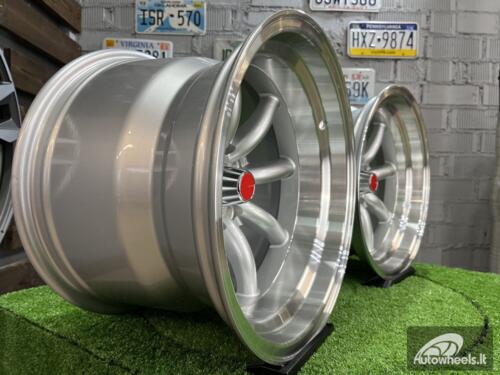 Ratlankis Watanabe Rota style 15X9J 4X100/4X114.3 ET0 73.1 Silver with Diamond cut lip ( Mazda MX RX, VW, BMW E30, Honda, JDM cars )