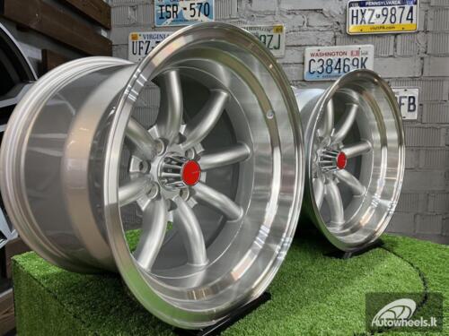 Ratlankis Watanabe Rota style 15X9J 4X100/4X114.3 ET0 73.1 Silver with Diamond cut lip ( Mazda MX RX, VW, BMW E30, Honda, JDM cars )