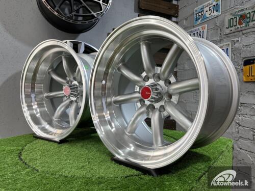 Ratlankis Watanabe Rota style 15X9J 4X100/4X114.3 ET0 73.1 Silver with Diamond cut lip ( Mazda MX RX, VW, BMW E30, Honda, JDM cars )