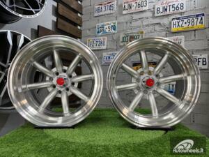 Ratlankis Watanabe Rota style 15X9J 4X100/4X114.3 ET0 73.1 Silver with Diamond cut lip ( Mazda MX RX, VW, BMW E30, Honda, JDM cars )