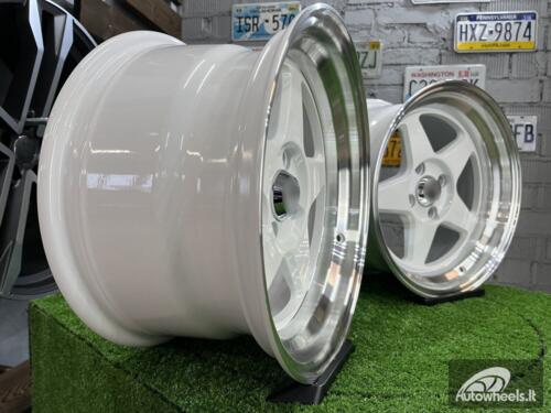 Ratlankis ESR CR5 Style 15X8.25J 4X100 ET20 73.1 White with Diamond cut lip ( BMW E30, VW Golf/Jetta, AUDI 80/90/Coupe, Mazda MX3/MX5, Honda Civic, JDM cars )