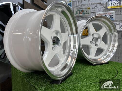 Ratlankis ESR CR5 Style 15X8.25J 4X100 ET20 73.1 White with Diamond cut lip ( BMW E30, VW Golf/Jetta, AUDI 80/90/Coupe, Mazda MX3/MX5, Honda Civic, JDM cars )