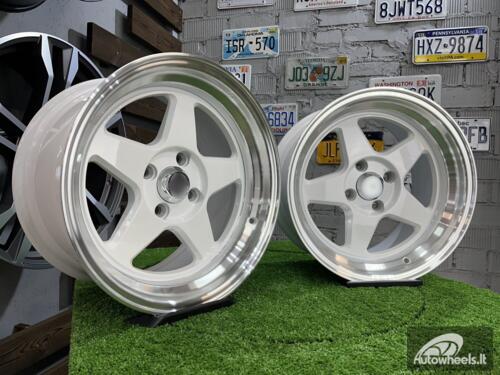 Ratlankis ESR CR5 Style 15X8.25J 4X100 ET20 73.1 White with Diamond cut lip ( BMW E30, VW Golf/Jetta, AUDI 80/90/Coupe, Mazda MX3/MX5, Honda Civic, JDM cars )