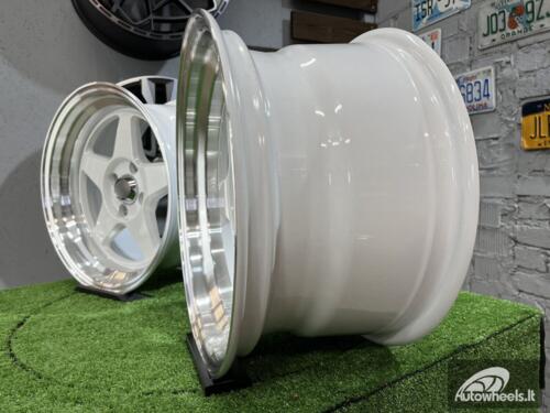 Ratlankis ESR CR5 Style 15X8.25J 4X100 ET20 73.1 White with Diamond cut lip ( BMW E30, VW Golf/Jetta, AUDI 80/90/Coupe, Mazda MX3/MX5, Honda Civic, JDM cars )