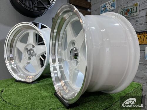 Ratlankis ESR CR5 Style 15X8.25J 4X100 ET20 73.1 White with Diamond cut lip ( BMW E30, VW Golf/Jetta, AUDI 80/90/Coupe, Mazda MX3/MX5, Honda Civic, JDM cars )