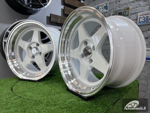 Ratlankis ESR CR5 Style 15X8.25J 4X100 ET20 73.1 White with Diamond cut lip ( BMW E30, VW Golf/Jetta, AUDI 80/90/Coupe, Mazda MX3/MX5, Honda Civic, JDM cars )