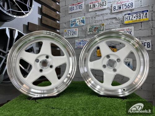 Ratlankis ESR CR5 Style 15X8.25J 4X100 ET20 73.1 White with Diamond cut lip ( BMW E30, VW Golf/Jetta, AUDI 80/90/Coupe, Mazda MX3/MX5, Honda Civic, JDM cars )