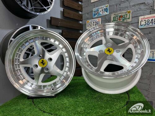 Ratlankis Akron Ferrari 348TS Style 15X8.25J 4X100 ET25 73.1 White with Diamond cut face and lip ( BMW E30, VW Golf/Jetta, AUDI 80/90/Coupe, Mazda MX3/MX5, Honda Civic, JDM cars )