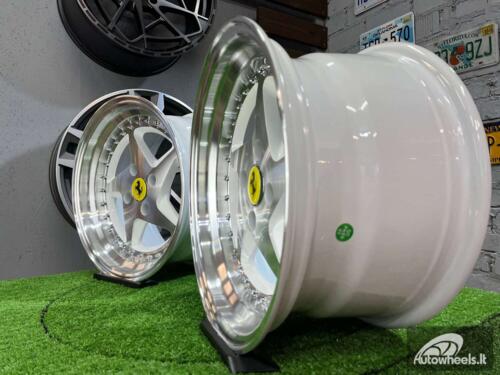 Ratlankis Akron Ferrari 348TS Style 15X8.25J 4X100 ET25 73.1 White with Diamond cut face and lip ( BMW E30, VW Golf/Jetta, AUDI 80/90/Coupe, Mazda MX3/MX5, Honda Civic, JDM cars )