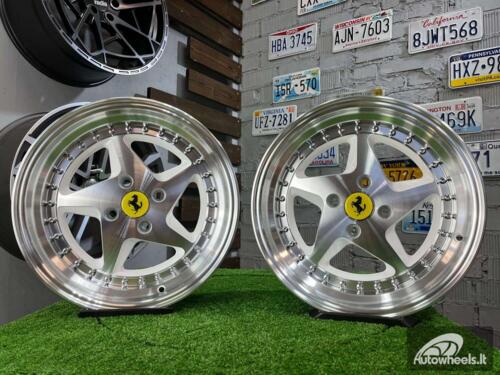 Ratlankis Akron Ferrari 348TS Style 15X8.25J 4X100 ET25 73.1 White with Diamond cut face and lip ( BMW E30, VW Golf/Jetta, AUDI 80/90/Coupe, Mazda MX3/MX5, Honda Civic, JDM cars )