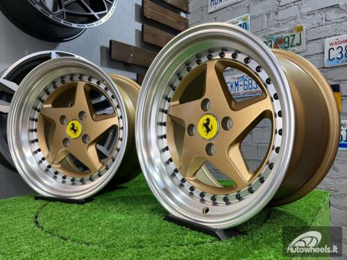 Ratlankis Akron Ferrari 348TS Style 15X8.25J 4X100 ET25 73.1 Matt bronze with Diamond cut lip ( BMW E30, VW Golf/Jetta, AUDI 80/90/Coupe, Mazda MX3/MX5, Honda Civic, JDM cars )