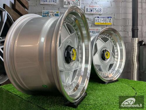 Ratlankis Ferrari Billet style 15X8.25J 4X100/4X108 ET20 73.1 Silver with Diamond cut lip and silver rivets ( BMW E30, VW Golf/Jetta, AUDI 80/Coupe/A3, Mazda MX )