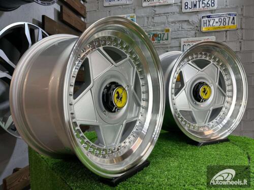 Ratlankis Ferrari Billet style 15X8.25J 4X100/4X108 ET20 73.1 Silver with Diamond cut lip and silver rivets ( BMW E30, VW Golf/Jetta, AUDI 80/Coupe/A3, Mazda MX )