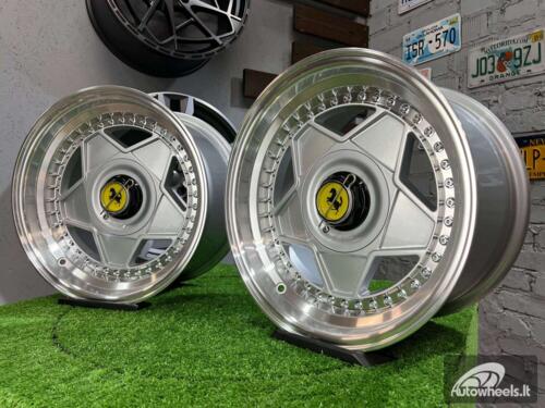 Ratlankis Ferrari Billet style 15X8.25J 4X100/4X108 ET20 73.1 Silver with Diamond cut lip and silver rivets ( BMW E30, VW Golf/Jetta, AUDI 80/Coupe/A3, Mazda MX )