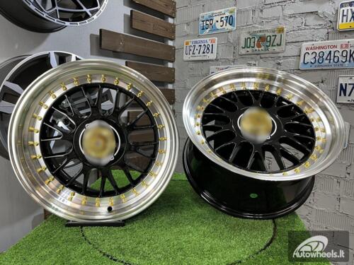 Ratlankis Laredo BBS LM style 17X8.5J 5X112/5X120 ET20 73.1 Black with Diamond cut lip and golden rivets ( Audi A4/A6, VW Golf/Jetta, Mercedes E/S/SL/CL, BMW 3-5-6-8 E46/E90/E39/E60 ) 