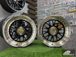 Ratlankis Laredo BBS LM style | R17X8.5J 5X112/5X120 ET20 73.1 Black with Diamond cut lip and golden rivets ( Audi A4/A6, VW Golf/Jetta, E/S/SL/CL, BMW 3-5-6-8 E46/E90/E39/E60 ) 