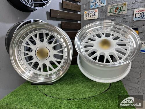 Ratlankis Laredo BBS LM style 17X8.5J 5X112/5X120 ET20 72.56 White with Diamond cut lip ( Audi A4/A6, VW Golf/Jetta, Mercedes E/S/SL/CL, BMW 3-5-6-8 E46/E90/E39/E60 ) 