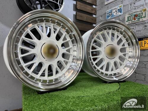 Ratlankis Laredo BBS LM style 17X8.5J 5X112/5X120 ET20 72.56 White with Diamond cut lip ( Audi A4/A6, VW Golf/Jetta, Mercedes E/S/SL/CL, BMW 3-5-6-8 E46/E90/E39/E60 ) 