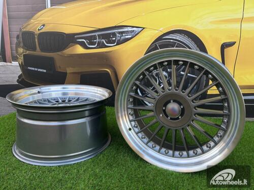 Ratlankis Alpina style with lip 19X10J 5X112/5X120 ET20 74.1 Grey with polished lip ( BMW 3-5-6-8 E46/E90/E39/E60/E63/E31 )