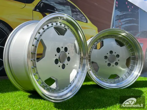 Ratlankis R17x9.5  5X112  ET  25  66.6  B5852  (BY1781)  Silver+Polished Lip (SP)  For MER  (Z2)  (MONOBLOCK Style)