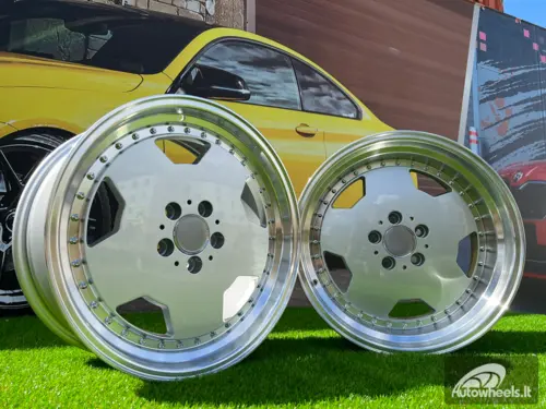 Ratlankis R17x9.5  5X112  ET  25  66.6  B5852  (BY1781)  Silver+Polished Lip (SP)  For MER  (Z2)  (MONOBLOCK Style)
