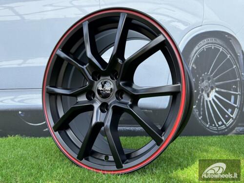 Ratlankis R16x7  4X100  ET  36  60.1  B5253  Black Half Matt+Red Lip (BLHMRL)  For RACIN  (R)