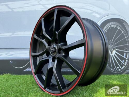 Ratlankis R16x7  4X100  ET  36  60.1  B5253  Black Half Matt+Red Lip (BLHMRL)  For RACIN  (R)