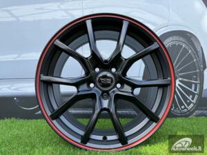 Ratlankis R16x7  4X100  ET  36  60.1  B5253  Black Half Matt+Red Lip (BLHMRL)  For RACIN  (R)