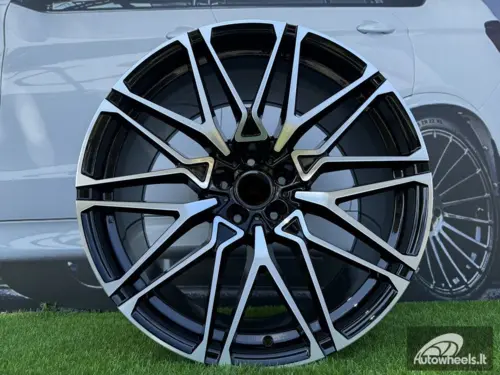 Ratlankis R21x10  5X120  ET  40  74.1  B5771  Black Polished (MB)  For BMW  (P2)  (Rear+Front)