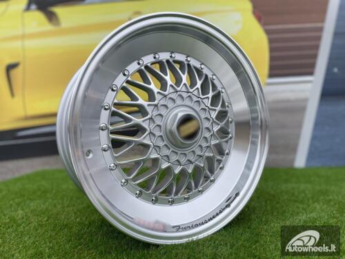 Ratlankis BBS RS Slant Lip Style 16X7.5J 4X100/4X108 ET18 73.1 Silver with polished lip and chrome rivets (BMW E30, VW Golf/Jetta, AUDI 80/90/200/Coupe, Ford Escort)