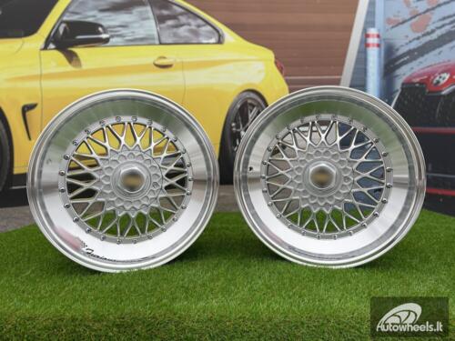 Ratlankis BBS RS Slant Lip Style 18X8.5J 5X112/5X120 ET28 74.1 Silver with polished lip and chrome rivets (Audi A4/A6, VW Golf/Jetta, Mercedes E/S/SL/CL, BMW 3-5-6-8 E46/E90/E39/E60) $