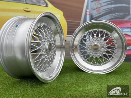 Ratlankis BBS RS Slant Lip Style 18X8.5J 5X112/5X120 ET28 74.1 Silver with polished lip and chrome rivets (Audi A4/A6, VW Golf/Jetta, Mercedes E/S/SL/CL, BMW 3-5-6-8 E46/E90/E39/E60) $